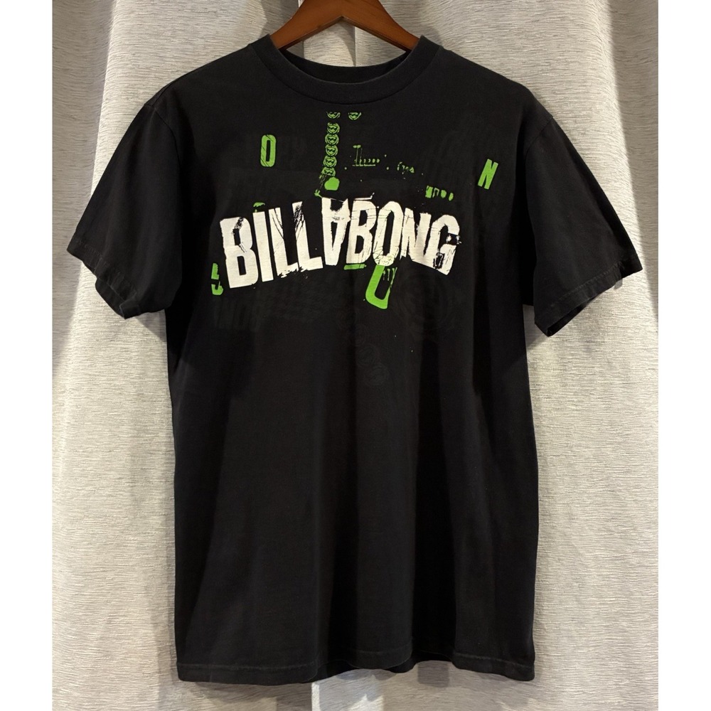 Vintage Y2K Billabong Graphic Print T-shirt Sz Medium Beach Surf